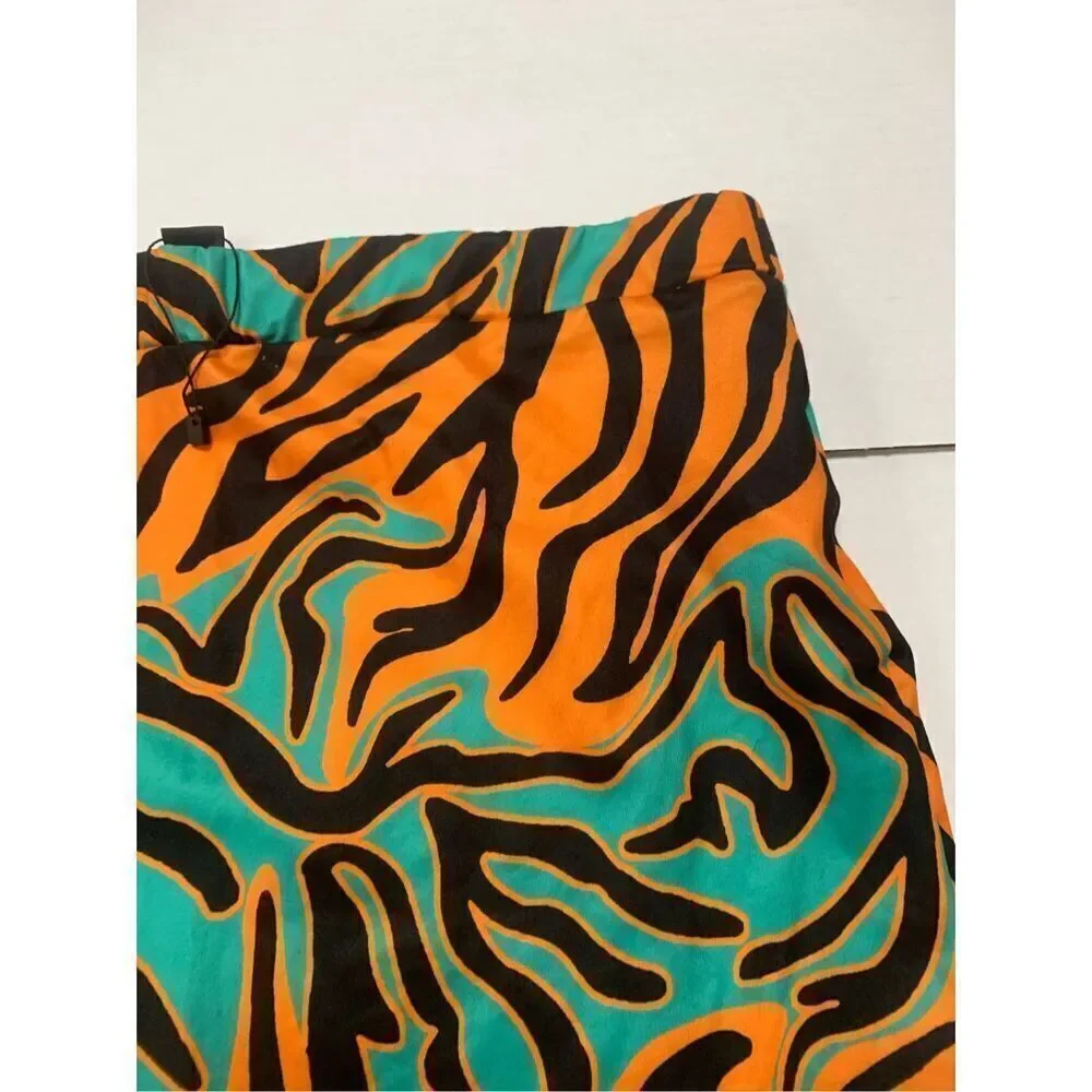 Multicolored Zebra Patterned Bodycon Skirt